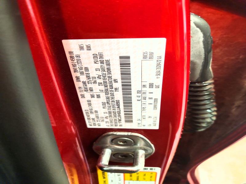 2020 Ford Escape მანქანა იყიდება აუქციონზე, vin: 1FMCU9H60LUA49593, აუქციონის ნომერი: 52590406