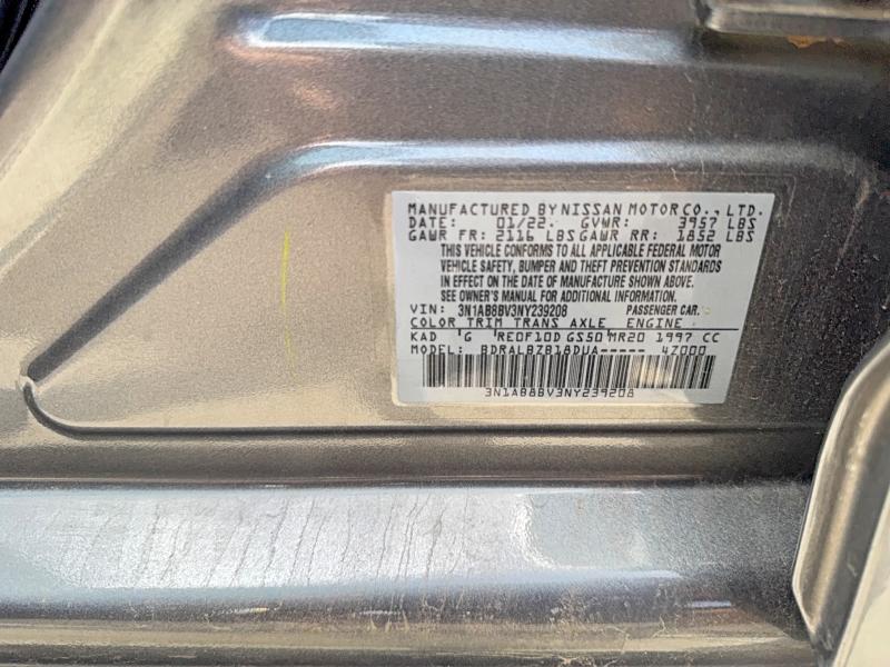 55615126 :رقم المزاد ، 3N1AB8BV3NY239208 vin ، 2022 Nissan Sentra مزاد بيع