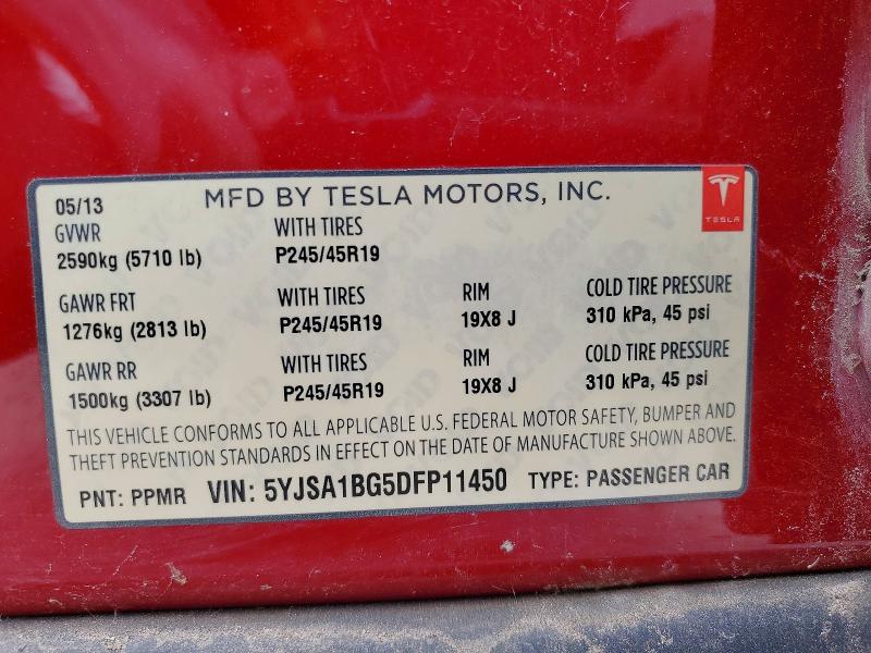 Продаж на аукціоні авто 2013 Tesla Model S, vin: 5YJSA1BG5DFP11450, номер лоту: 52893376