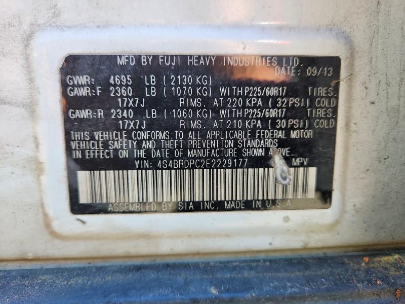 Продажа на аукционе авто 2014 Subaru Outback, vin: 4S4BRDPC2E2229177, номер лота: 52421736