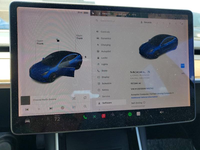 Продаж на аукціоні авто 2019 Tesla Model 3, vin: 5YJ3E1EB9KF452743, номер лоту: 52414416