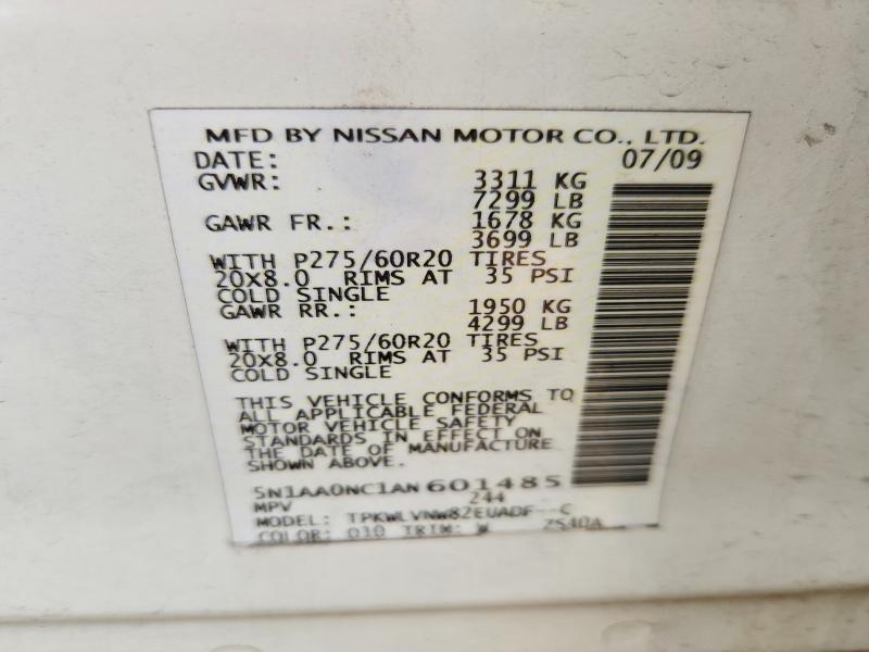 Продаж на аукціоні авто 2010 Nissan Armada, vin: 5N1AA0NC1AN601485, номер лоту: 53946766