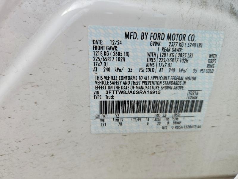 Продаж на аукціоні авто 2025 Ford Maverick, vin: 3FTTW8JA0SRA16915, номер лоту: 55036526