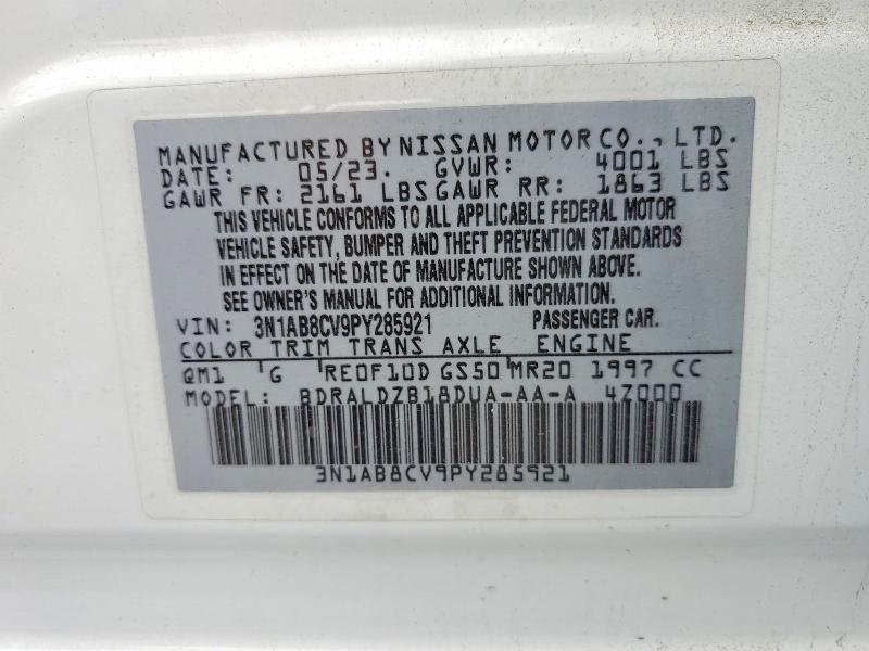 54830796 :رقم المزاد ، 3N1AB8CV9PY285921 vin ، 2023 Nissan Sentra مزاد بيع