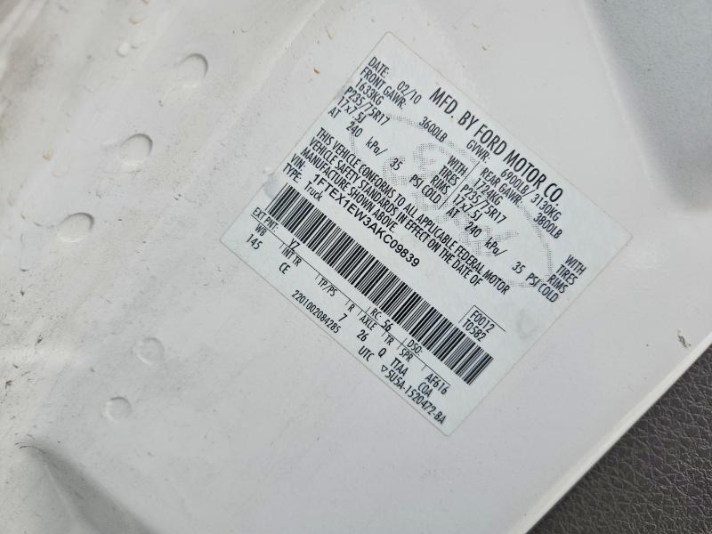 Aukcja sprzedaży 2010 Ford F150, vin: 1FTEX1EW3AKC09839, numer aukcji: 50806476