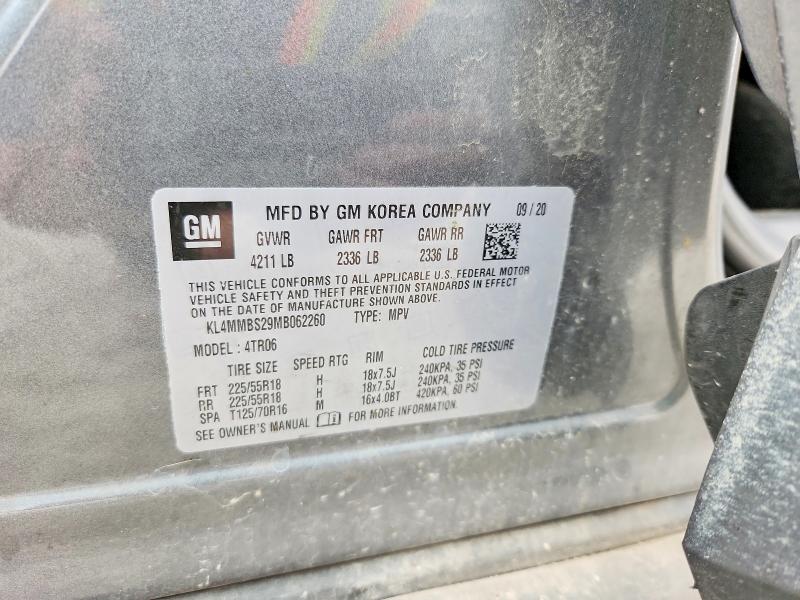 2021 Buick Encore Gx მანქანა იყიდება აუქციონზე, vin: KL4MMBS29MB062260, აუქციონის ნომერი: 55032696