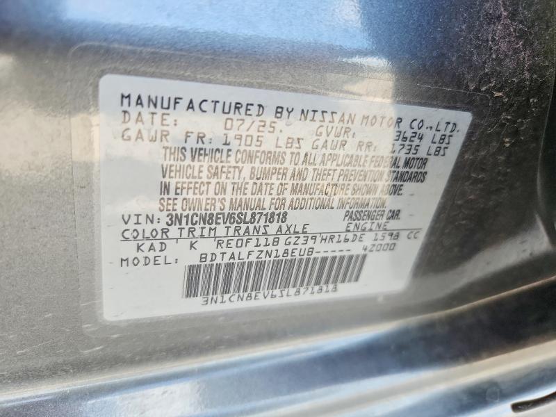Продажа на аукционе авто 2025 Nissan Versa, vin: 3N1CN8EV6SL871818, номер лота: 52606326
