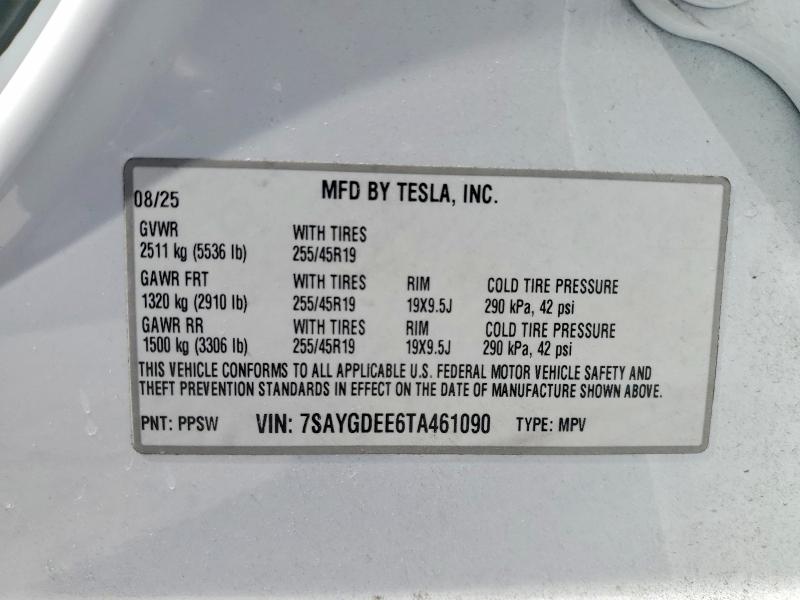 Продажа на аукционе авто 2026 Tesla Model Y, vin: 7SAYGDEE6TA461090, номер лота: 53073006