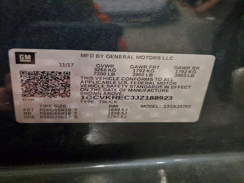 53046596 :رقم المزاد ، 1GCVKREC3JZ188923 vin ، 2018 Chevrolet Silverado مزاد بيع