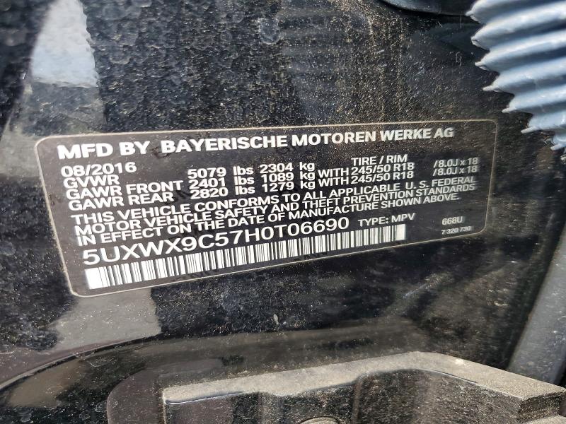 51970846 :رقم المزاد ، 5UXWX9C57H0T06690 vin ، 2017 Bmw X3 مزاد بيع