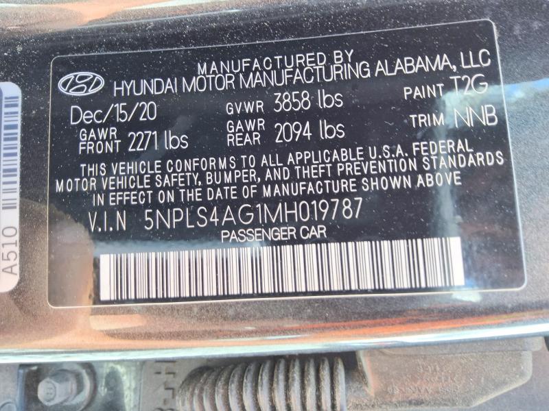 Aukcja sprzedaży 2021 Hyundai Elantra, vin: 5NPLS4AG1MH019787, numer aukcji: 54170506