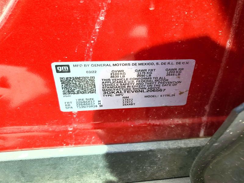 2022 Gmc Terrain მანქანა იყიდება აუქციონზე, vin: 3GKALTEV6NL206567, აუქციონის ნომერი: 55154606