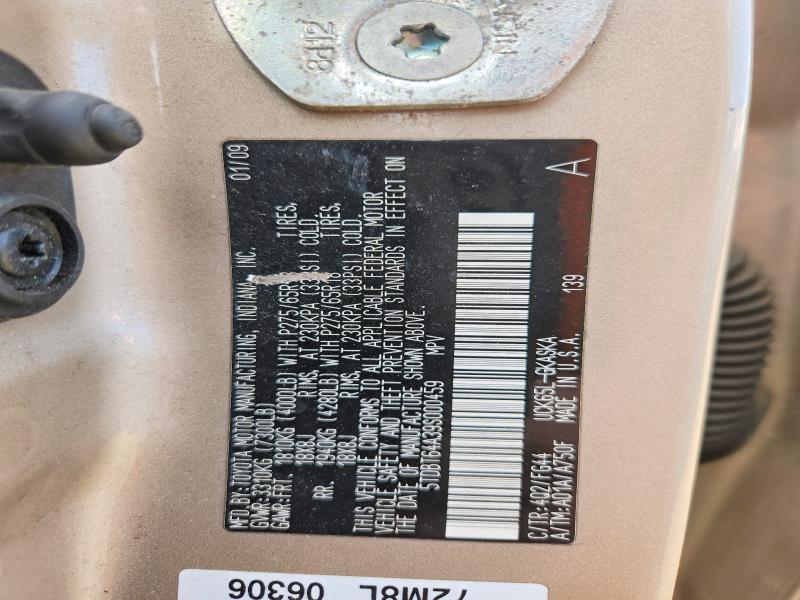 Продаж на аукціоні авто 2009 Toyota Sequoia, vin: 5TDBT64A39S000459, номер лоту: 54089016