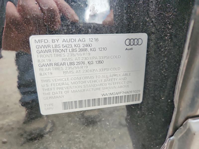 Продаж на аукціоні авто 2017 Audi Q5, vin: WA1M2AFP7HA091029, номер лоту: 52551256