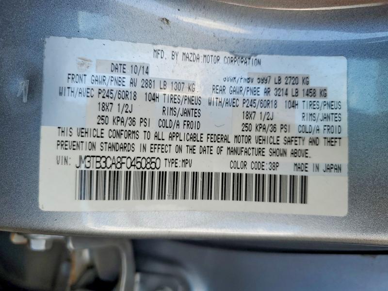Aukcja sprzedaży 2015 Mazda Cx-9, vin: JM3TB3CA8F0450850, numer aukcji: 55276816