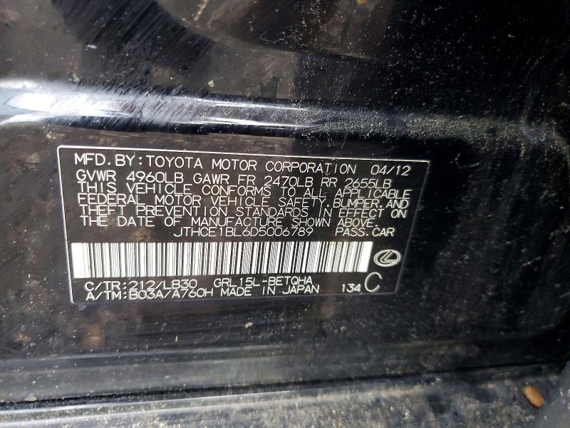 Auction sale of the 2013 Lexus Gs, vin: JTHCE1BL6D5006789, lot number: 54798296