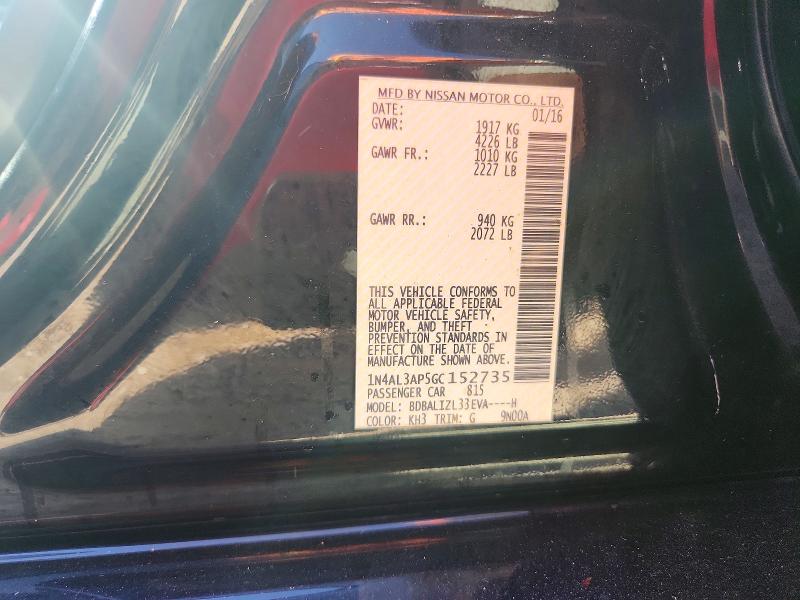 Aukcja sprzedaży 2016 Nissan Altima, vin: 1N4AL3AP5GC152735, numer aukcji: 54252636