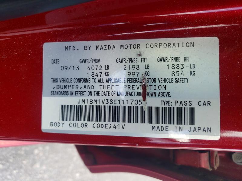 Aukcja sprzedaży 2014 Mazda 3, vin: JM1BM1V38E1117056, numer aukcji: 53446386