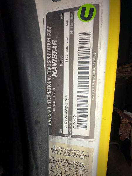 Продажа на аукционе авто 2002 International 4000, vin: 1HTMMAAL22H531616, номер лота: 55379426