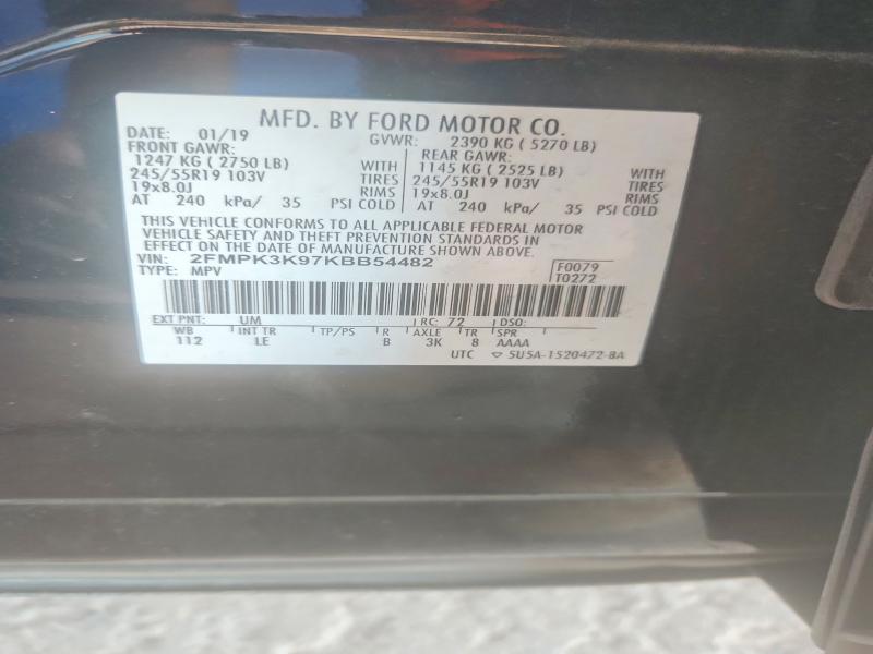 Aukcja sprzedaży 2019 Ford Edge, vin: 2FMPK3K97KBB54482, numer aukcji: 53833946