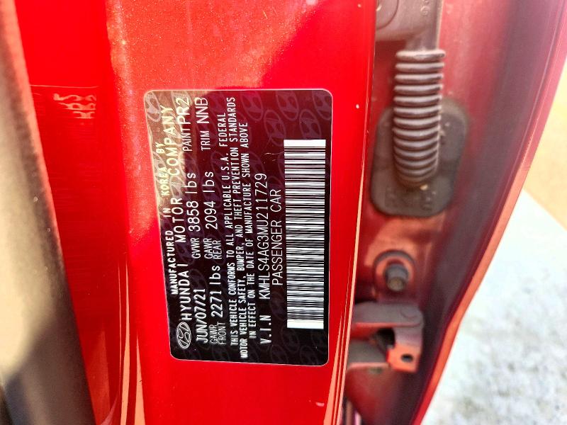 Продажа на аукционе авто 2021 Hyundai Elantra, vin: KMHLS4AG3MU211729, номер лота: 53316406