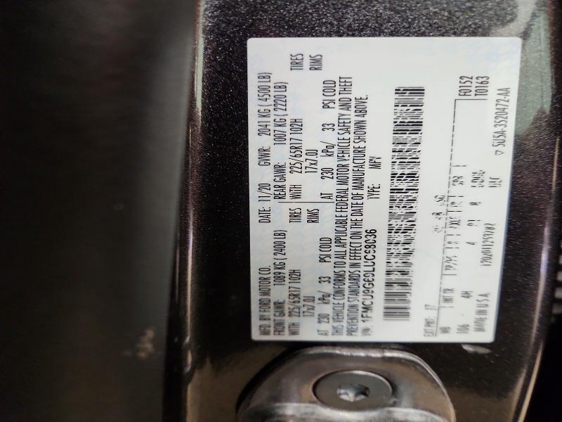 2020 Ford Escape მანქანა იყიდება აუქციონზე, vin: 1FMCU9G69LUC68036, აუქციონის ნომერი: 52664436