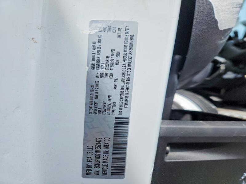 Aukcja sprzedaży 2021 Ram Promaster 2500, vin: 3C6LRVDG1ME521479, numer aukcji: 48055376