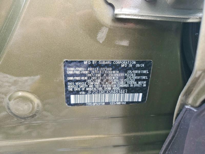 2025 Subaru Forester მანქანა იყიდება აუქციონზე, vin: JF2SLDRCXSH483443, აუქციონის ნომერი: 52238496