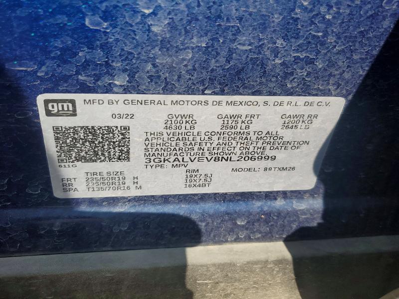 Aukcja sprzedaży 2022 Gmc Terrain, vin: 3GKALVEV8NL206999, numer aukcji: 55059136