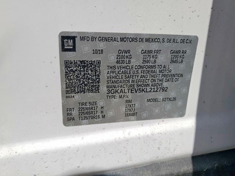 Aukcja sprzedaży 2019 Gmc Terrain, vin: 3GKALTEV5KL212792, numer aukcji: 54117566