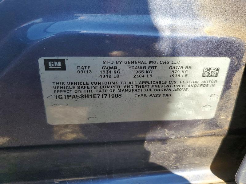 Продаж на аукціоні авто 2014 Chevrolet Cruze, vin: 1G1PA5SH1E7171908, номер лоту: 52103386