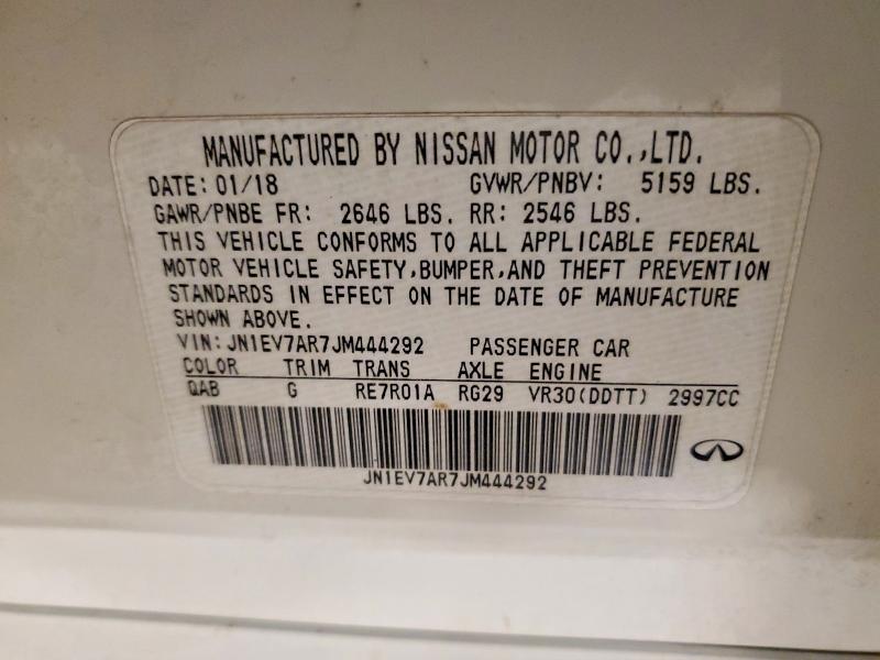 52623336 :رقم المزاد ، JN1EV7AR7JM444292 vin ، 2018 Infiniti Q50 مزاد بيع