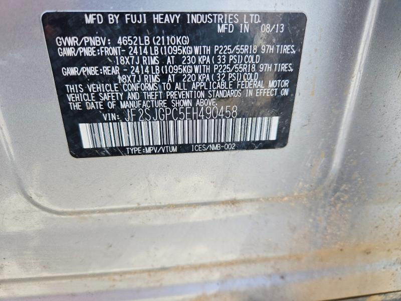 52727766 :رقم المزاد ، JF2SJGPC5EH490458 vin ، 2014 Subaru Forester مزاد بيع
