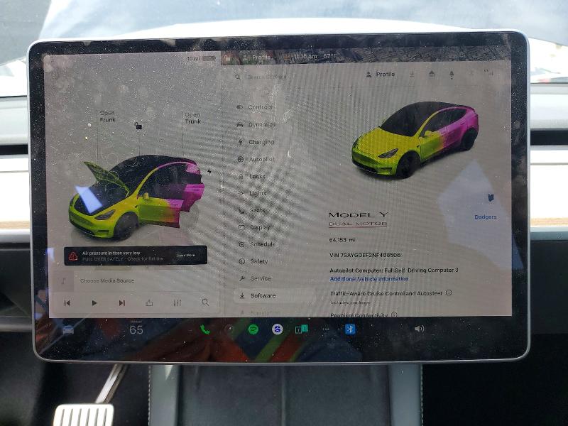 2022 Tesla Model Y მანქანა იყიდება აუქციონზე, vin: 7SAYGDEF2NF406506, აუქციონის ნომერი: 53465356