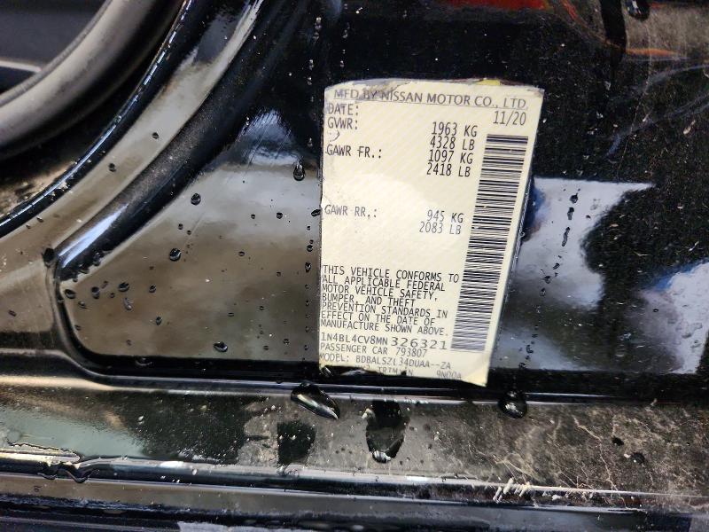 Продажа на аукционе авто 2021 Nissan Altima, vin: 1N4BL4CV8MN326321, номер лота: 52190716