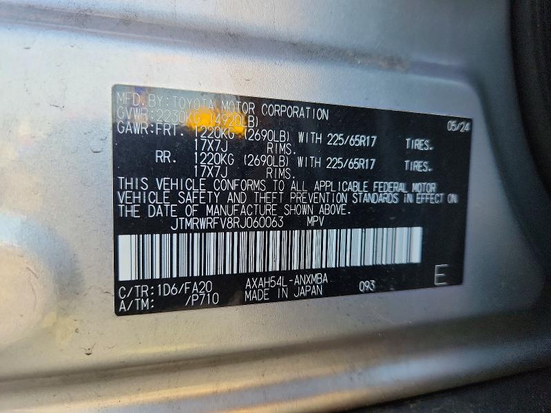 Продаж на аукціоні авто 2024 Toyota Rav4 Hybrid, vin: JTMRWRFV8RJ060063, номер лоту: 55001796