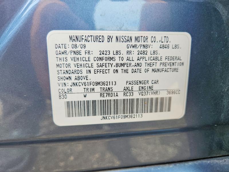 Продажа на аукционе авто 2009 Infiniti G37 Sedan, vin: JNKCV61F09M362113, номер лота: 54248066