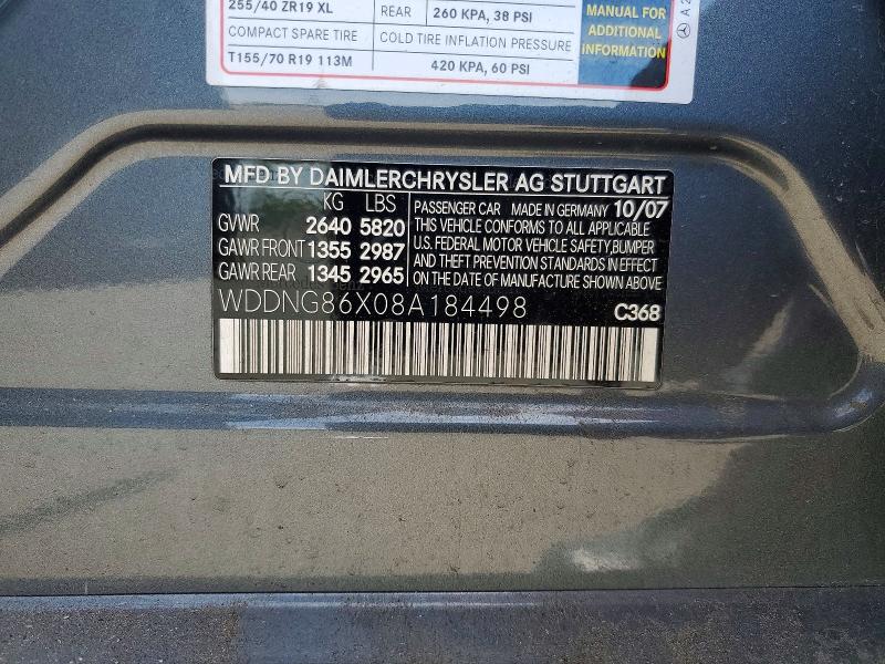 Продаж на аукціоні авто 2008 Mercedes-benz S, vin: WDDNG86X08A184498, номер лоту: 54802186