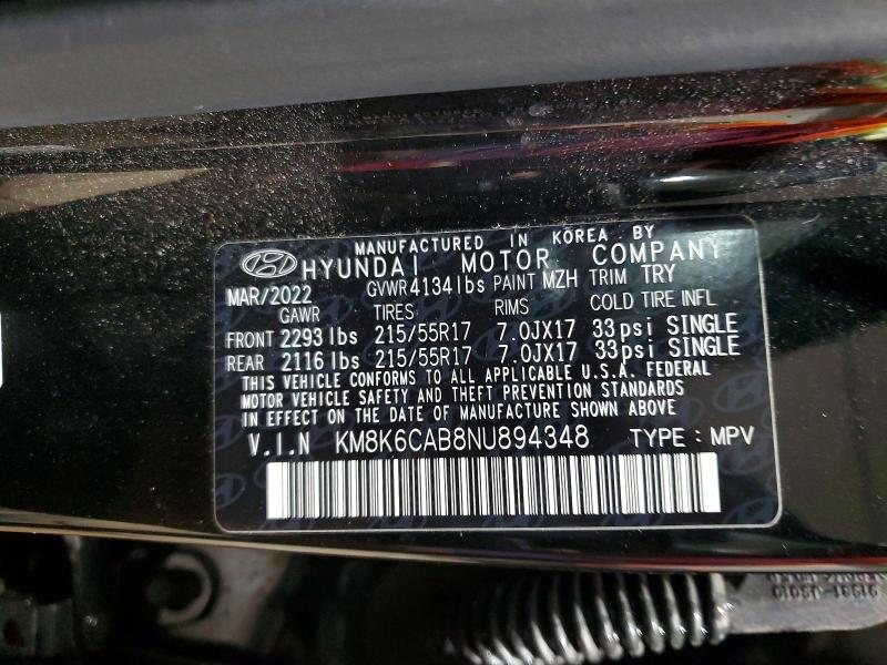 Aukcja sprzedaży 2022 Hyundai Kona, vin: KM8K6CAB8NU894348, numer aukcji: 53732076