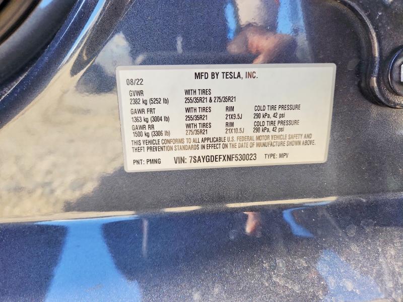 Aukcja sprzedaży 2022 Tesla Model Y, vin: 7SAYGDEFXNF530023, numer aukcji: 52762336