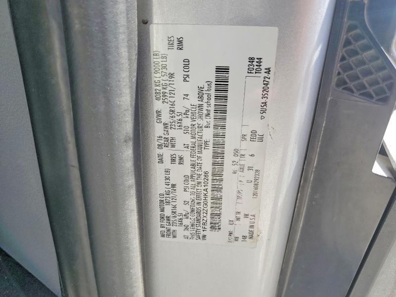 55364976 :رقم المزاد ، 1FBZX2ZG0HKA10286 vin ، 2017 Ford Transit مزاد بيع
