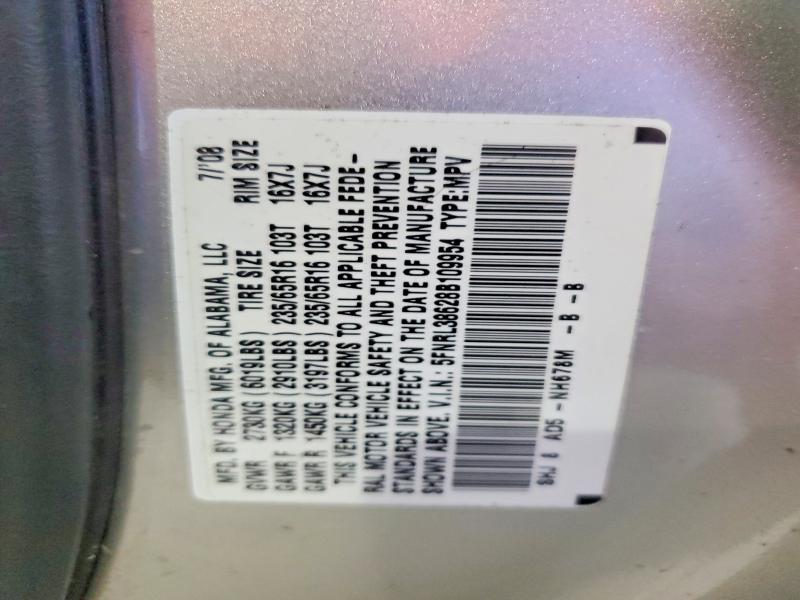 55208086 :رقم المزاد ، 5FNRL38628B109954 vin ، 2008 Honda Odyssey مزاد بيع
