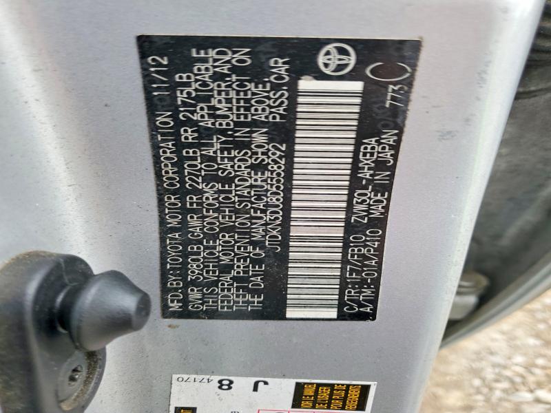 Продаж на аукціоні авто 2013 Toyota Prius, vin: JTDKN3DU8D5558292, номер лоту: 52939496