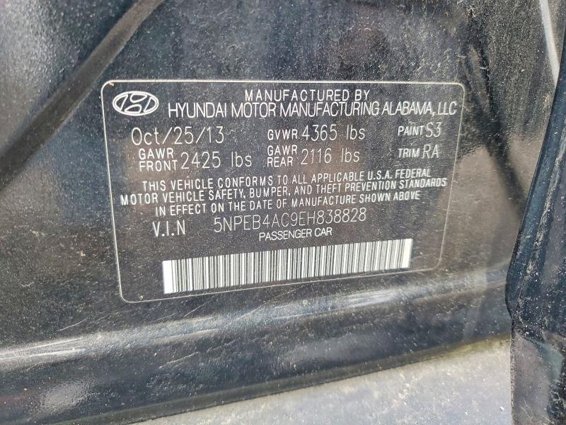 2014 Hyundai Sonata მანქანა იყიდება აუქციონზე, vin: 5NPEB4AC9EH838828, აუქციონის ნომერი: 52799376