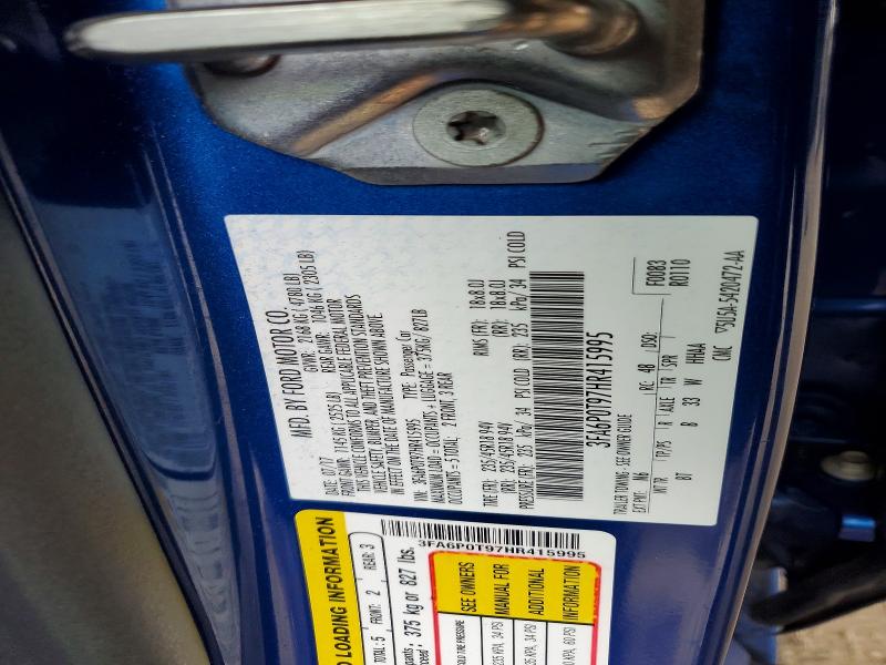 2017 Ford Fusion მანქანა იყიდება აუქციონზე, vin: 3FA6P0T97HR415995, აუქციონის ნომერი: 55559966