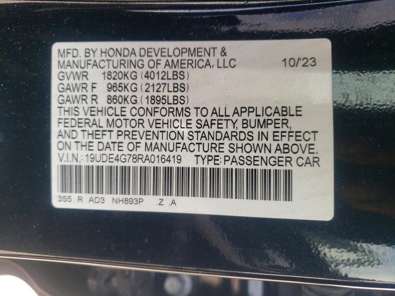 Aukcja sprzedaży 2024 Acura Integra, vin: 19UDE4G78RA016419, numer aukcji: 53353176