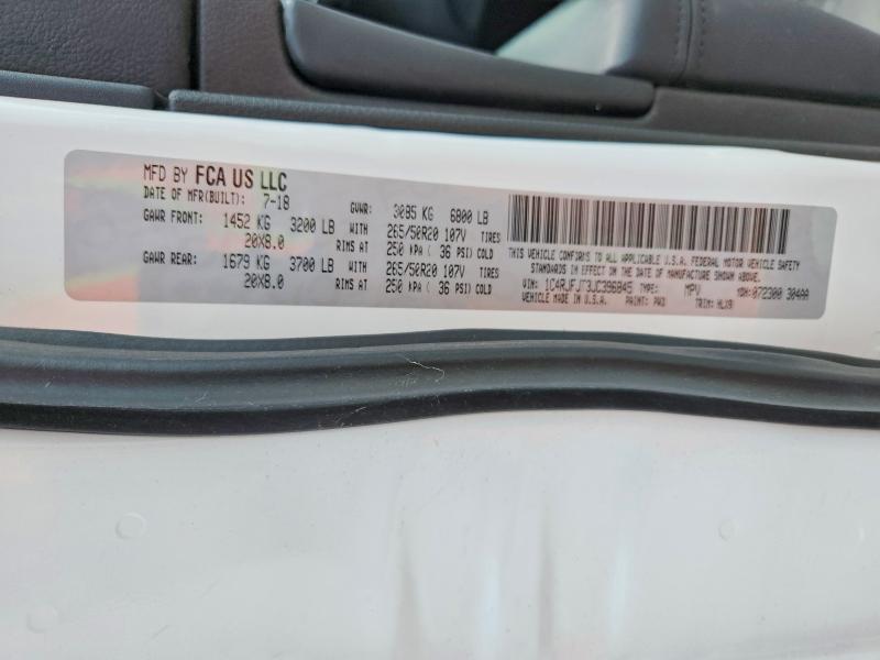 Продаж на аукціоні авто 2018 Jeep Grand Cherokee, vin: 1C4RJFJT3JC396845, номер лоту: 53902306
