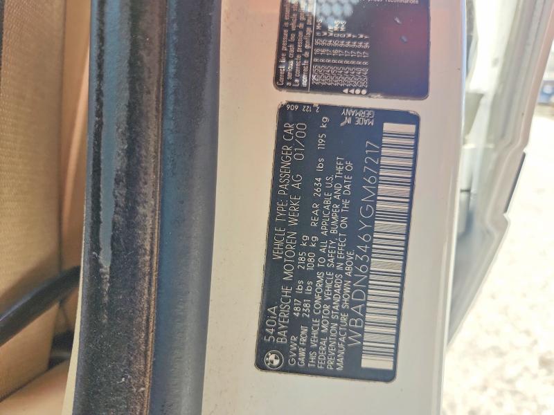 Aukcja sprzedaży 2000 Bmw 540, vin: WBADN6346YGM67217, numer aukcji: 54118466