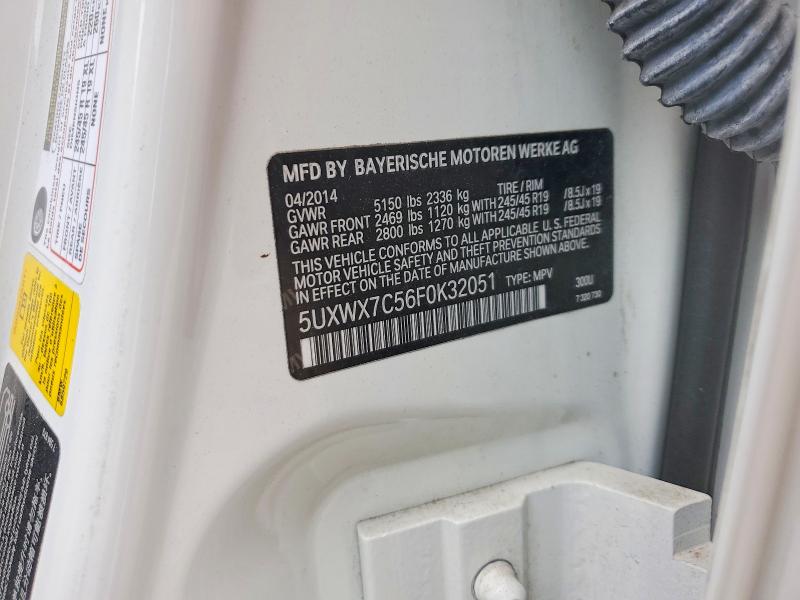 54339136 :رقم المزاد ، 5UXWX7C56F0K32051 vin ، 2015 Bmw X3 مزاد بيع