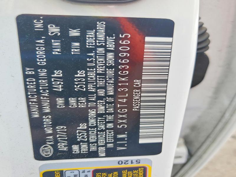 55052296 :رقم المزاد ، 5XXGT4L31KG369065 vin ، 2019 Kia Optima مزاد بيع